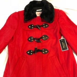 New Juicy Couture Lipstick Red Toggle Wool Coat